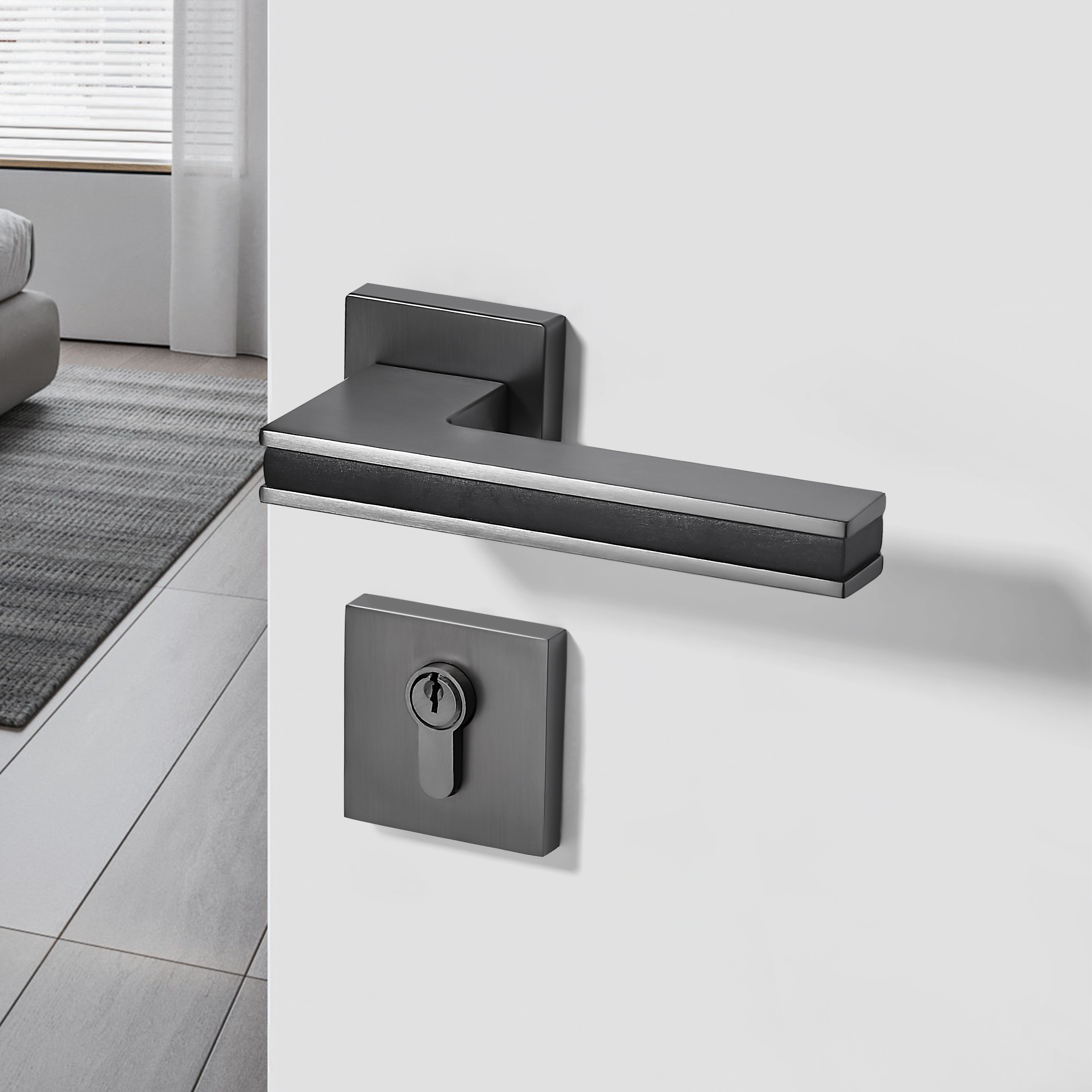 Bedroom Aesthetic Black Zinc Door Handle